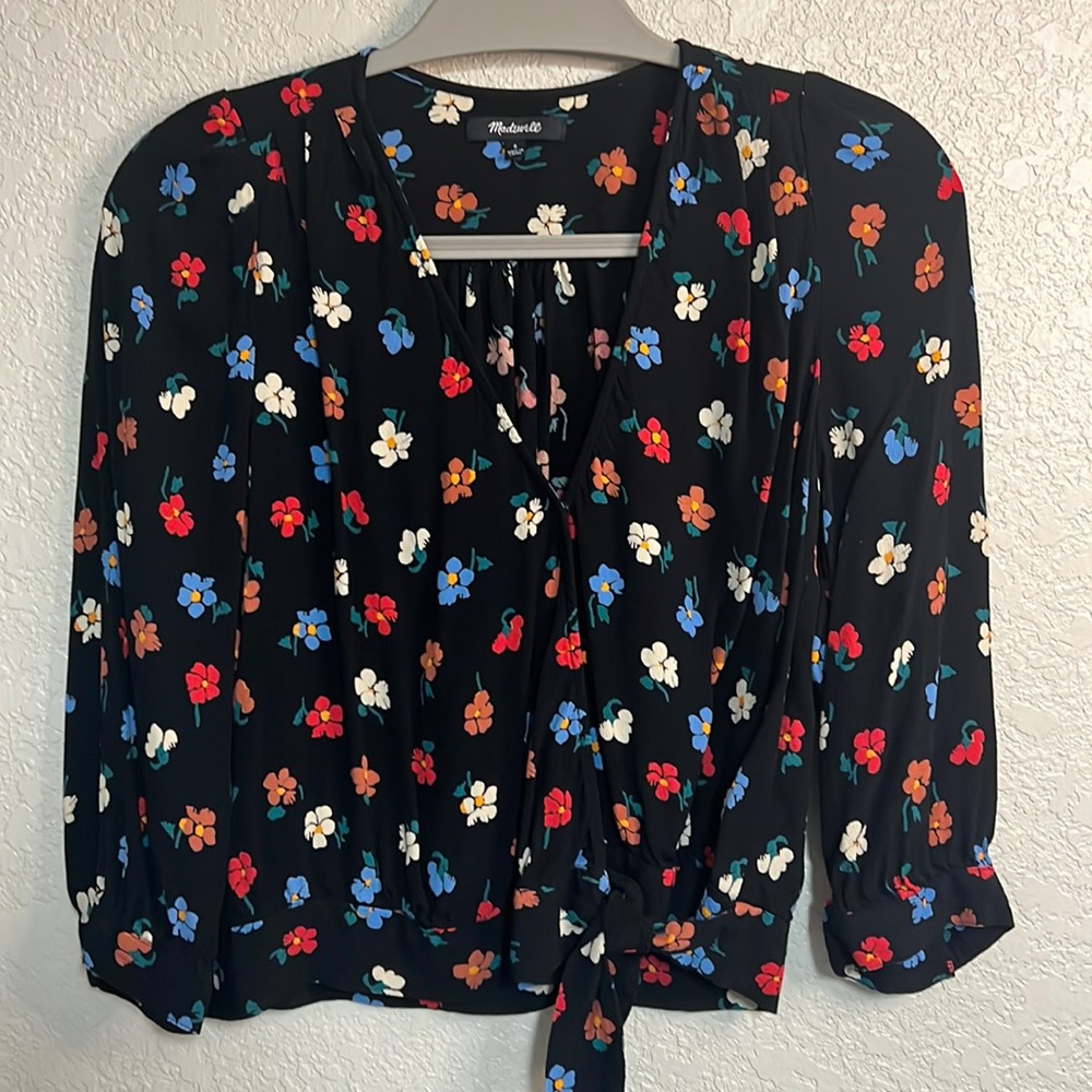 Madewell Floral Wrap Top